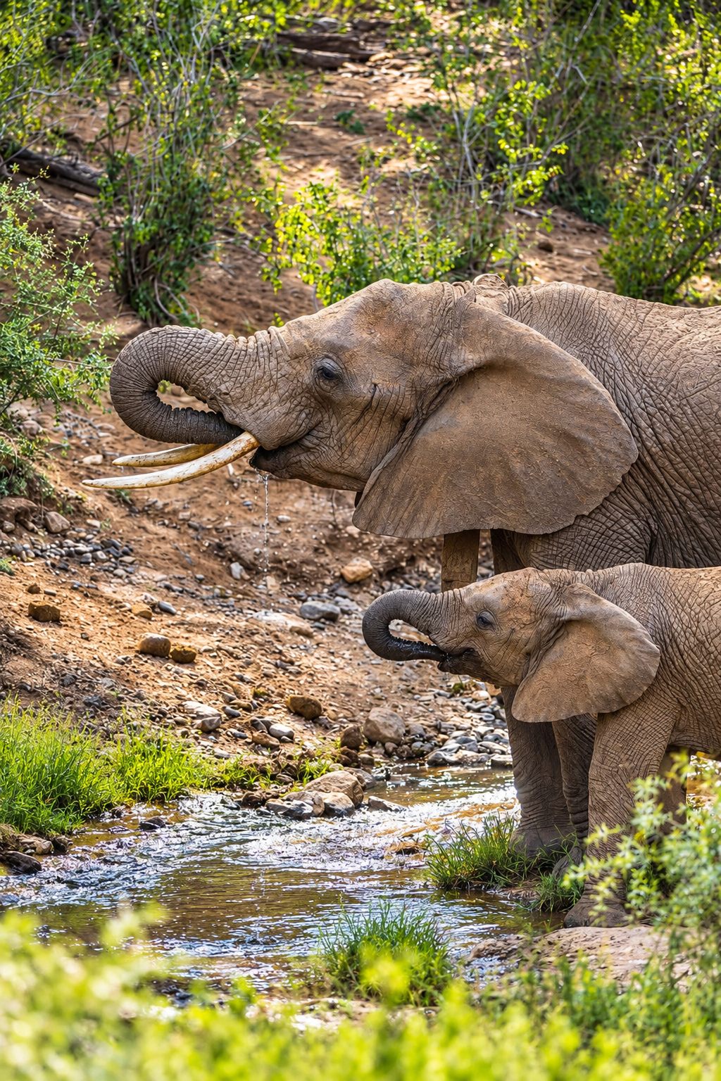 Elephant among trees